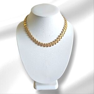 *SOLD* Gold Wheat Chain Necklace Choker Style with aSnap Lock Clasp Vintage